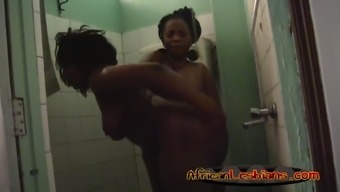African Lesbians Showering Together