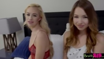 Brattysis - Convincing Her Step-Bro To Fuck Her And Bff