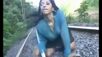 Rough Blowjob On The Train Tracks