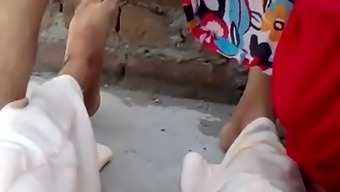 Arab Sits On Lover Dick On Roof