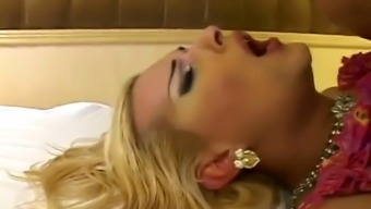 Blonde Shemale Sucks A Mean Cock Before Being Fucked