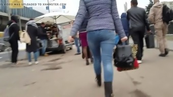 Russian Milfs Ass In Autumn Day