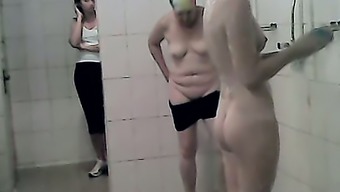 Slender White Amateur Ladies In The Shower Filmed On Hidden Cam
