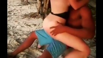 Sexy Wife Riding My Dick In A Cowgirl Position On A Beach