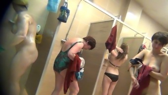 Nude Ladies Filmed In The Shower
