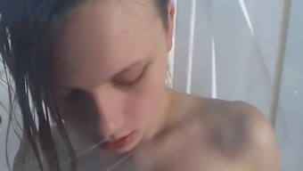 Naughty Teen Masturbates With A Dildo In The Shower