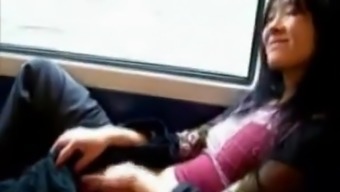 Hot And Perverted Bitch Is Getting Exposed In A General Public Train.