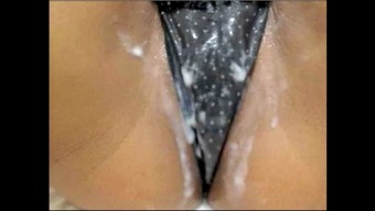 Multiple Squirting Orgasms,, Creamy Pussy Squirt Through Thong