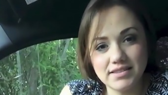Cute Girl Eating In Car At Youramateur