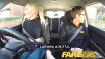 Fake Driving School Lesson Ends In Suprise Squirting Orgasm And Creampie