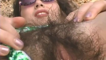 Hairy Girl Angelina Smith Big Bush Marijuana Leaf Bikini 