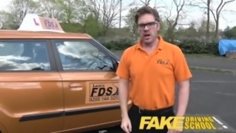 Fake Driving School Busty Examiner Passes Excitable Young Man On His Test