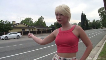 Sexy Hitch Hiker With Small Tits Trades Sex For A Road Trip