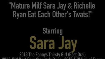 Mature Milf Sara Jay & Richelle Ryan Eat Each Other'S Twats!