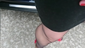 Outside In Nylons And High Heels