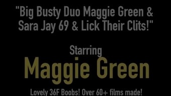 Big Busty Duo Maggie Green & Sara Jay 69 & Lick Their Clits!