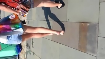Candid Cute Princess Walking Barefoot