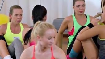 Muscled Health And Fitness Tutor Cracks A Couple Of Women In The Gym
