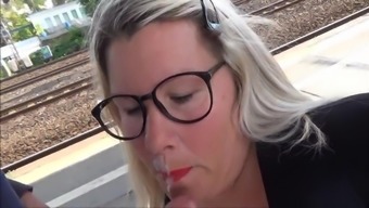 Milf Sucking A Young Boy On The Train Station