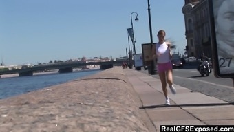 Russian Blonde Olga Meets Bbc While Jogging
