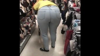 Curvy Big Butt Latina In Light Jeans Gets Marked