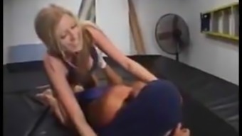 Hot Blonde Michelle Wrestling A Hard Cock