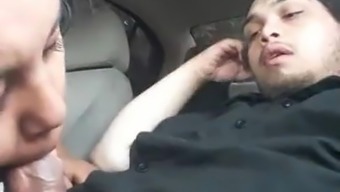 Nasty Milf Taking A Blowjob In The Car