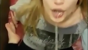 Mouth Pissing Cute Blonde Pissed On