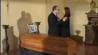 A Girl Fucks With Uncle Near Father'S Coffin