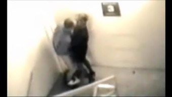 Blowjob On Stairs Recorded By A Security Camera