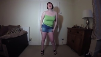 Denim Skirt Dancing Striptease
