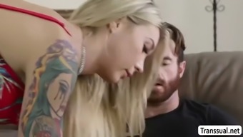 Tgirl Blonde Aubrey Kate Loves Sucking Brendan Huge Cock