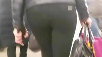 Hot Woman With Round Ass In Black Pants