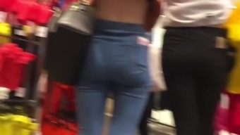 Fit Teen Bum In Clothes Shop