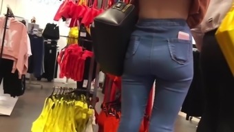 Fit Teen Bum In Clothes Shop