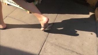 120fps Slo-Mo - Woman Walking In Flip Flops (Shoe Fetish)