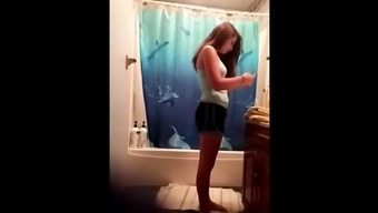 My Girlfriend Takes A Shower Without Any Awareness Of The Camera.