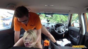 Blonde Slut Fucks With A Driving Instructor