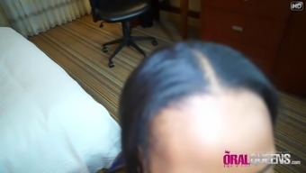 Black L With Big Jugs Gives Head In Pov