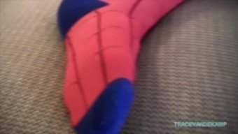 18 Yo Bf Blake Mast Jerks Off In His Spiderman Costume