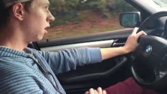 Little Chris Jerks Off Driving Us To Grandma'S House