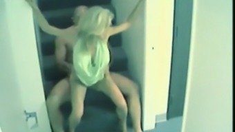 Blonde Mom Gets Fucked On The Stairs!!!!