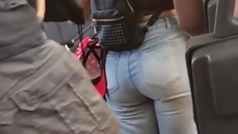 Candid Ass In Jeans On Bus