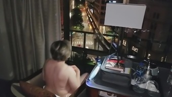 Masturbating Gilf Exposed In Window At Night