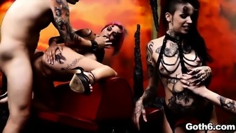 Nikki Hearts, Anna Bell Peaks And Leigh Raven In Hell!