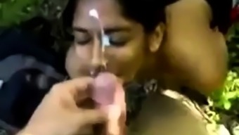 Indian Girl Taking An Outdoor Facial