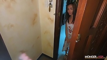 Asian Harlot Dresses Up As A French Maid And Fucks A Foreigner On Camera