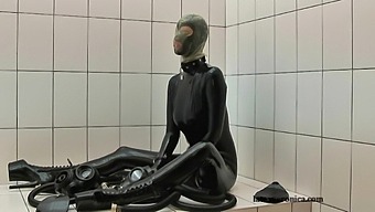 Black Spandex Catsuit With Gasmask 1