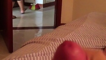 Flash And Cum For Maid At The Hotel With My Door Open