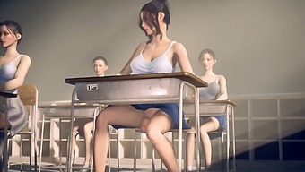 Futanari Asian Girl Masturbating In Classroom In Public 